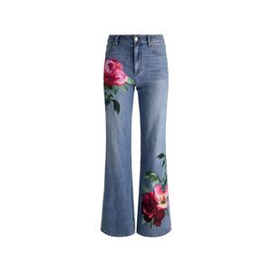 Alice+Olivia Women Embroidered Denim Jeans